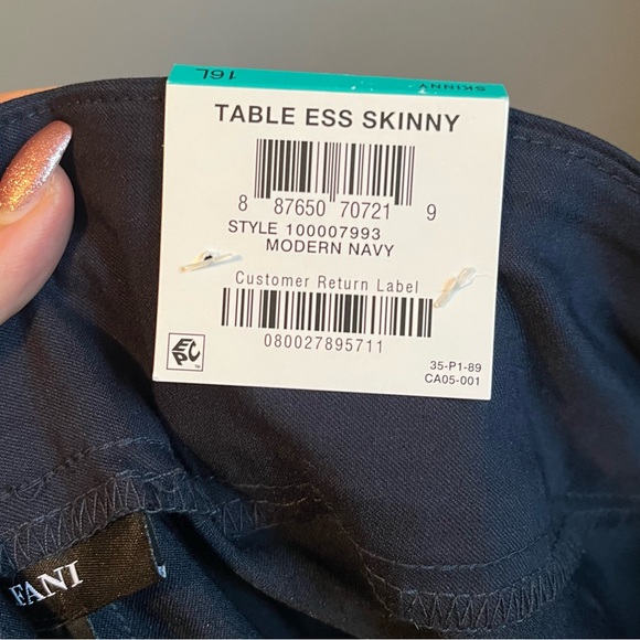 NWT Alfani Sz 16 Long Women’s Navy Blue Tummy Control Trouser Pants Ret $49! - Picture 12 of 13